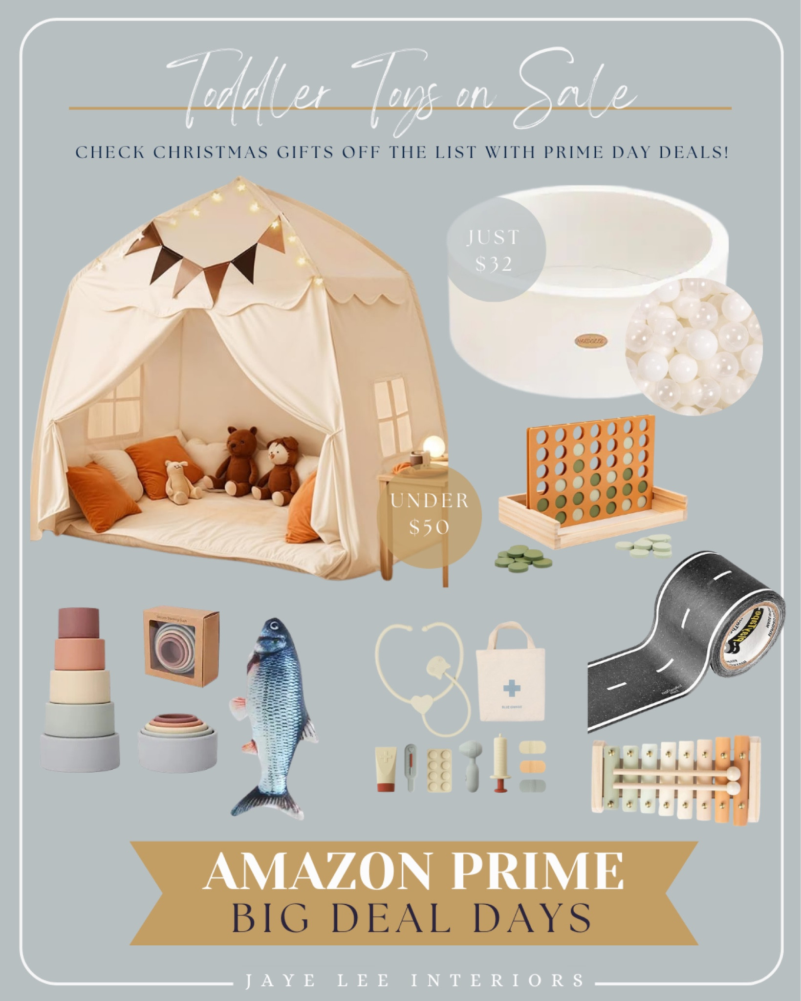 Check Christmas gifts off the list with Prime Day Deals! Save up to 40% OFF on some of our favorite toddler toys! 

Toddler gift guide, toddler toys, gifts for kids, Teepee, playhouse, playroom, Montessori toys, stacking blocks, educational toys, Amazon prime day, Amazon prime big deal days, Christmas gifts, stocking stuffers for kids, viral toys 

#LTKKids #LTKxPrimeDay #LTKFindsUnder50