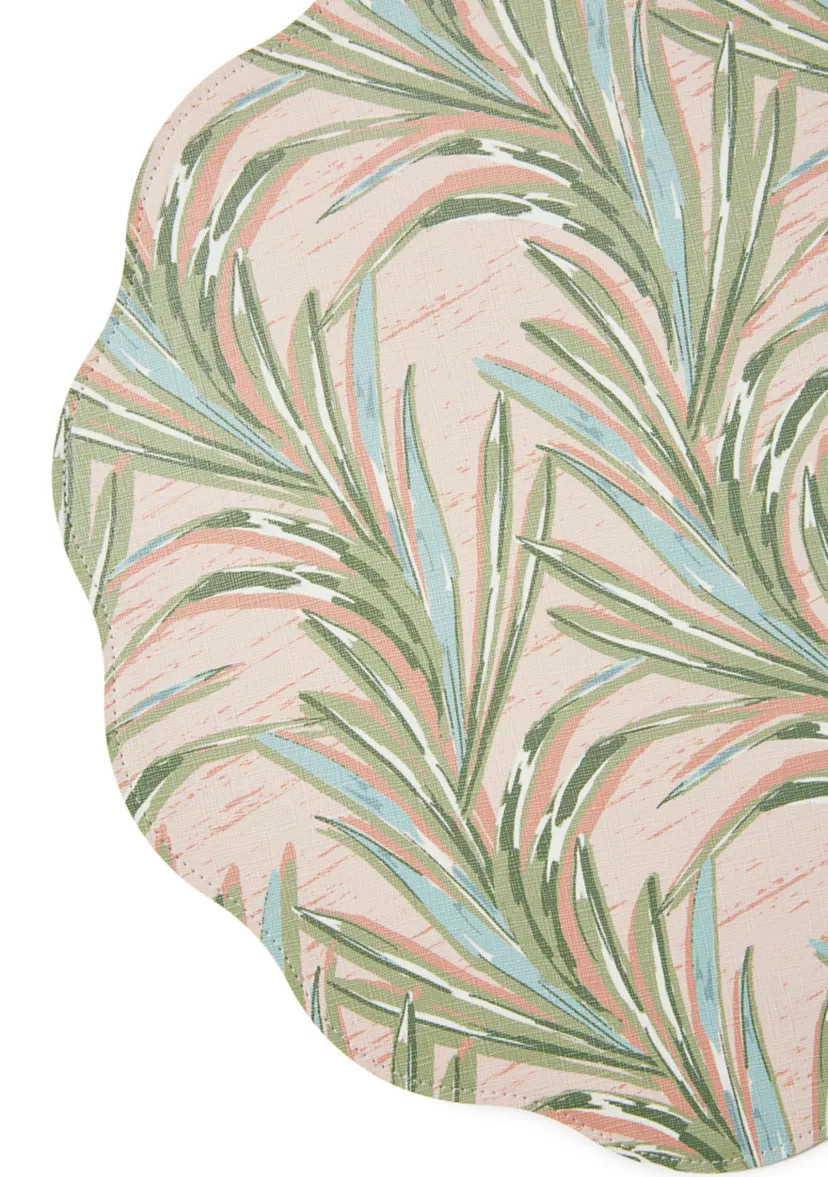 Scallop Wipeable Coral Palm Placemat | Belk