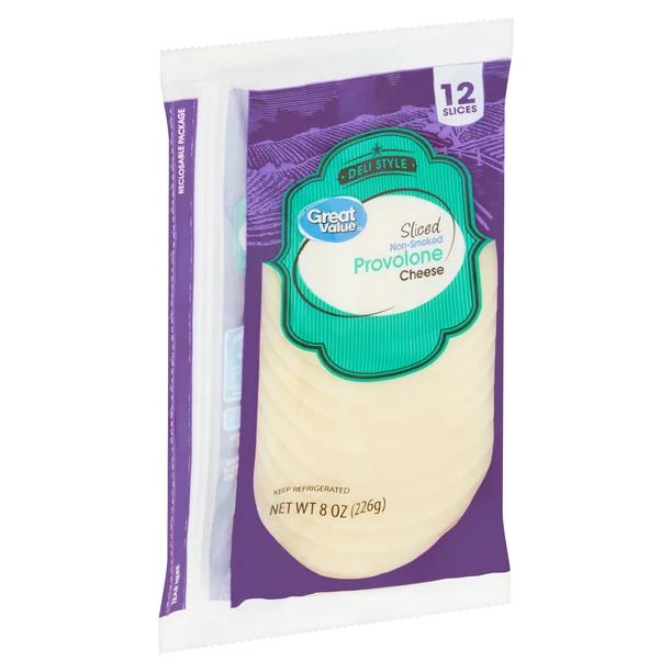 Great Value Gluten Free Deli Style Non-Smoked Sliced Provolone Cheese, 8 Oz, 12 Ct - Walmart.com | Walmart (US)