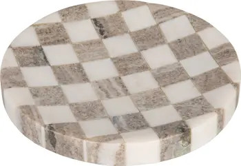 Round Marble Checkered Cheese and Serving Tray, Buff Color and White | Nordstrom