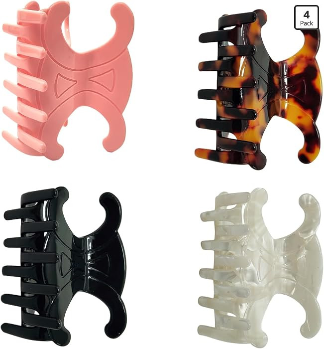 Premium Durable Acetate Butterfly Hair Clips, Celine Hair Clip, 4 Pack Medium Size Acetate Hair C... | Amazon (US)