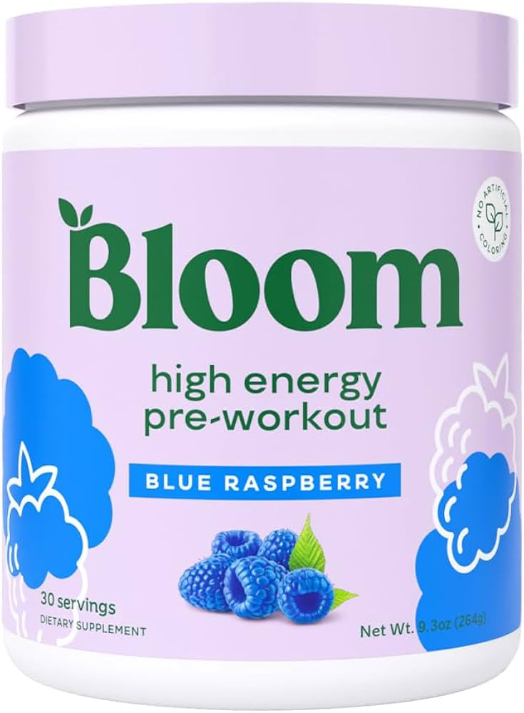 Bloom Nutrition High Energy Pre Workout Powder (Blue Raspberry) - Amino Energy with Beta Alanine,... | Amazon (US)