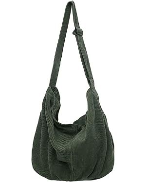 Hobo Bag for Women Men Corduroy Shoulder Bag Large Capacity Crossbody Bag Minimalist Tote Commuti... | Amazon (US)