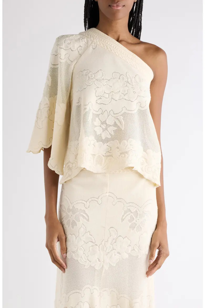Shilo Cotton Blend Floral Jacquard One-Shoulder Top (Women) | Nordstrom | Nordstrom