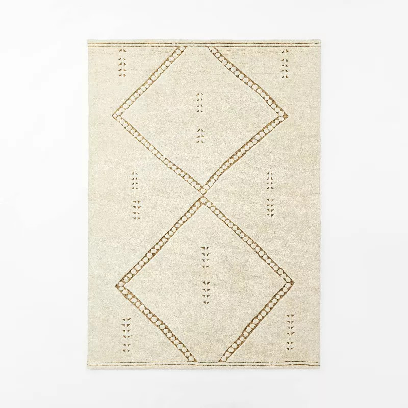 Cedar Hills Plush Geo Print Rug Cream - Threshold™ designed with Studio McGee | Target