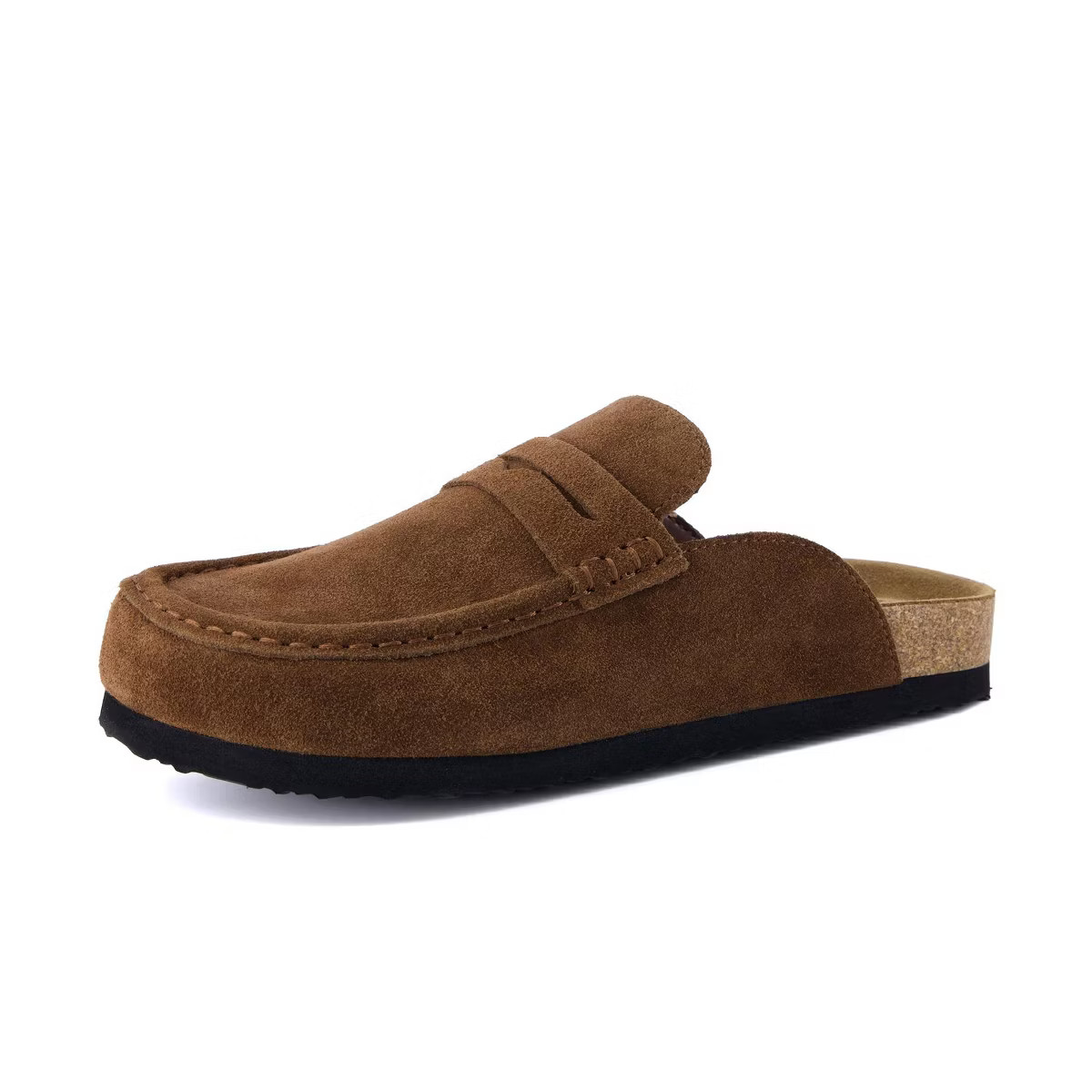 CUSHIONAIRE Fondu Genuine Leather Mule Clogs for Women, Comfortable Slip On Womens Shoes with Penny Strap Accent and Memory Foam Footbed, Black 8.5 | Target