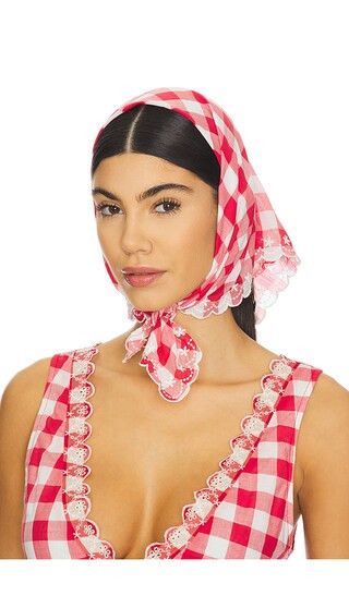 X Bella Hadid Little Miss Head Scarf in Rodeo Gingham | Revolve Clothing (Global)