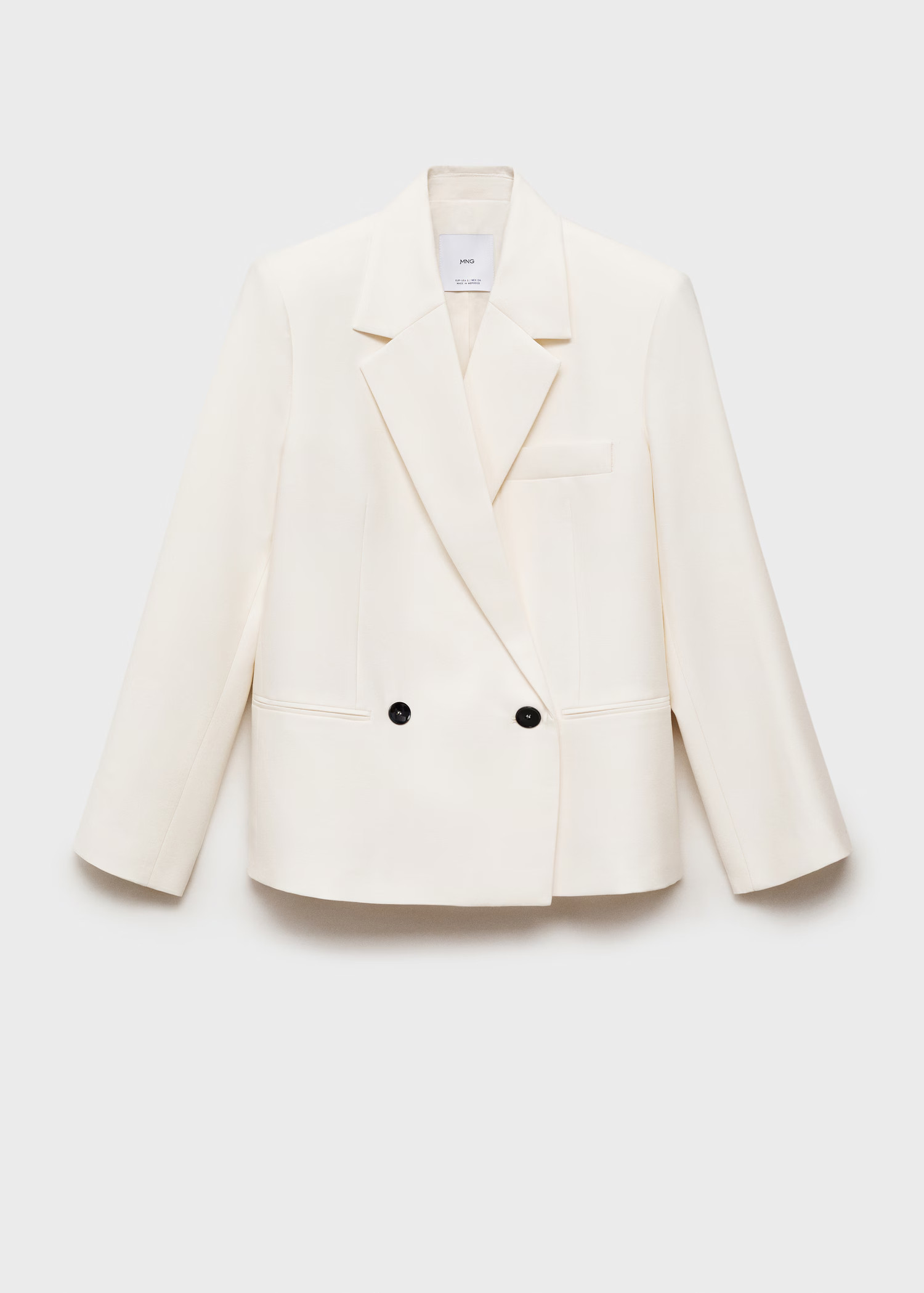 Contrast double-breasted blazer - Women | MANGO United Kingdom | MANGO (UK)