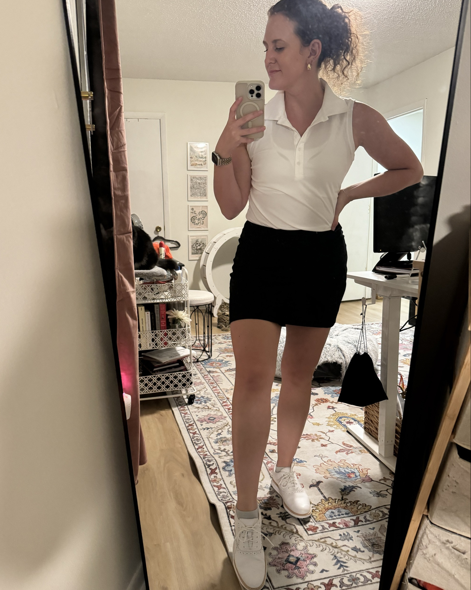 Beginner golf attire 10/10. Skort is Nike, tank is Amazon, and golf shoes are Cole Haan #golf #hobby #women #golfoutfit 

#LTKSeasonal #LTKStyleTip #LTKActive