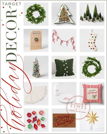 Holiday Decor at Target

Boxwood Wreath • Christmas Tree Pillow • Sisal Bottle Brush Trees • Wooden Countdown Sign • Candy Cane Garland • Pom Pom Stocking • Flocked Christmas Tree • Pom Pom Pillow • Garland • Pom Pom Tree Skirt • Milk & Cookies Set • Merry Christmas Pillow • Boxed Set of Ornaments • Doormat • Tree Topper 

#LTKHoliday #LTKSeasonal #LTKhome