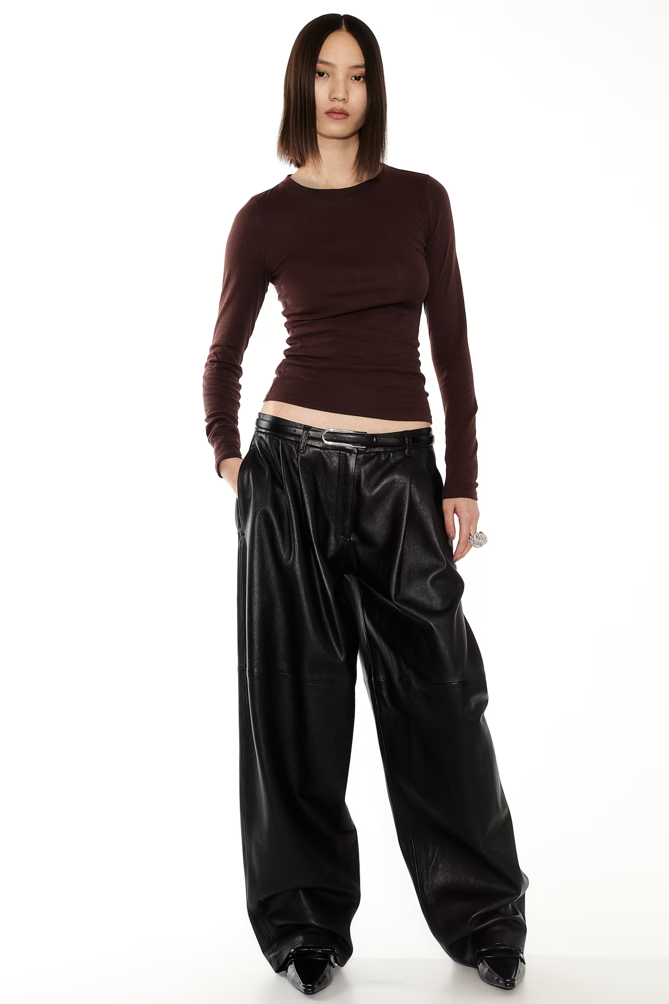 Narrow leather belt - Black - Ladies | H&M GB | H&M (UK, MY, IN, SG, PH, TW, HK)