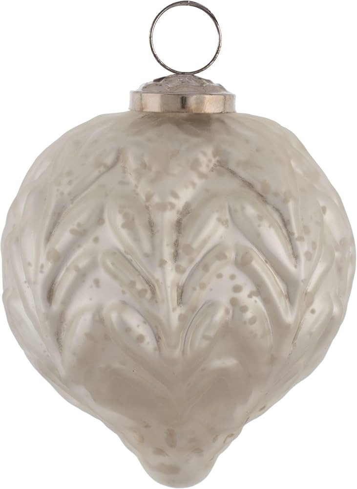Karma, Christmas Hanging Ornament, Antique Drop Glass Ornament 4" Frosted Mercury,Holiday Decorat... | Amazon (US)
