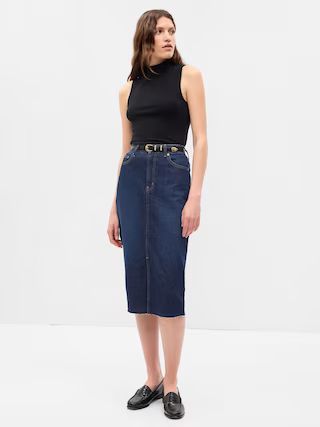 Denim Pencil Midi Skirt with Washwell | Gap (US)
