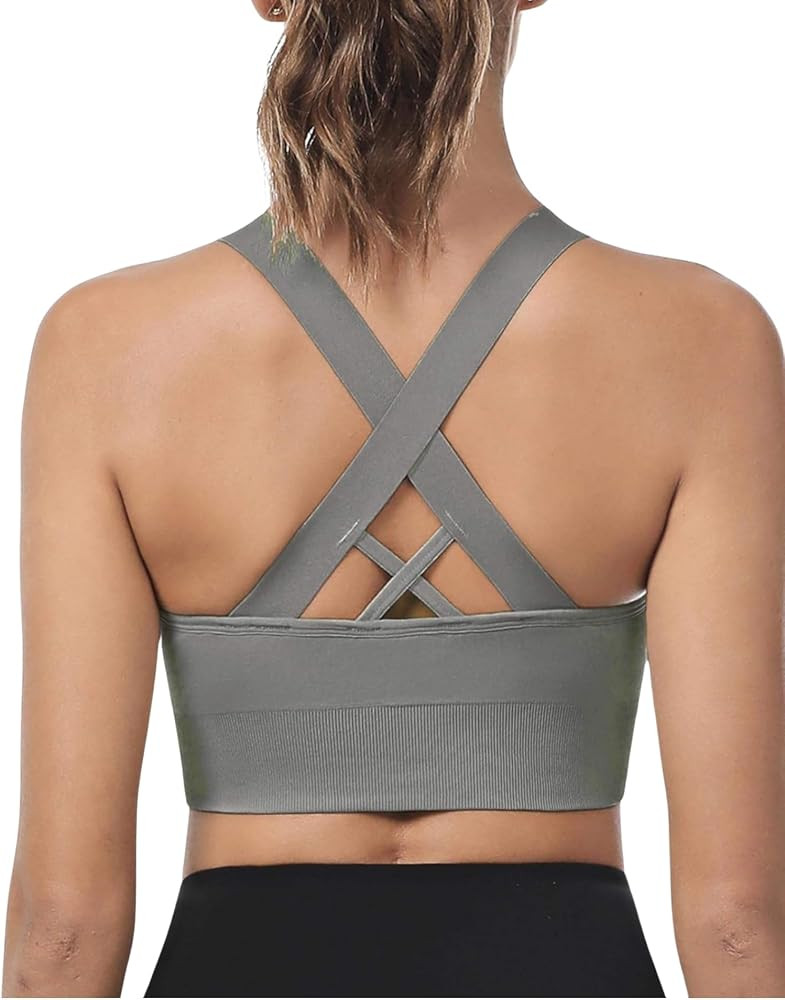 Supportive Sports Bras for Women High Impact, Women Sports Bra Cross Back Strappy, Women's Padded... | Amazon (US)