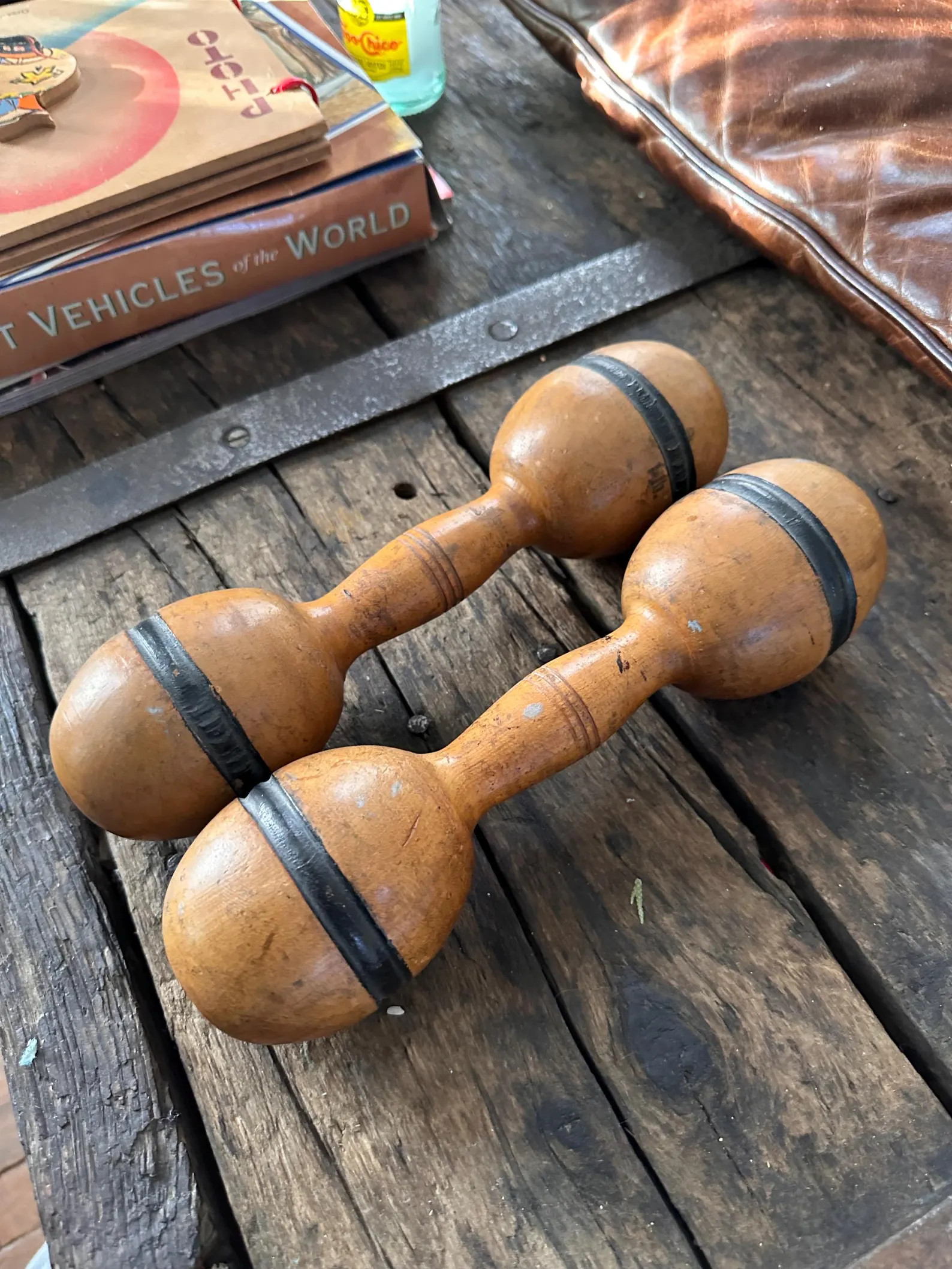 Antique Wood Barbell Set of 2, Approx 1-2 lbs each, Very Cool Decoration | Etsy (Global)