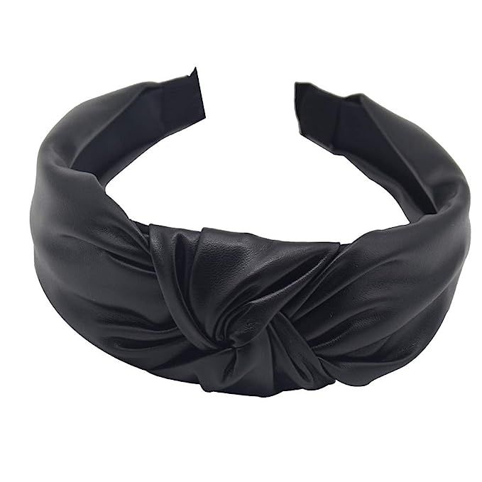 MHDGG Headbands for Women Knot Headbands,1Pcs PU Wide Headbands Knot Turban Headband Hair Band fo... | Amazon (US)