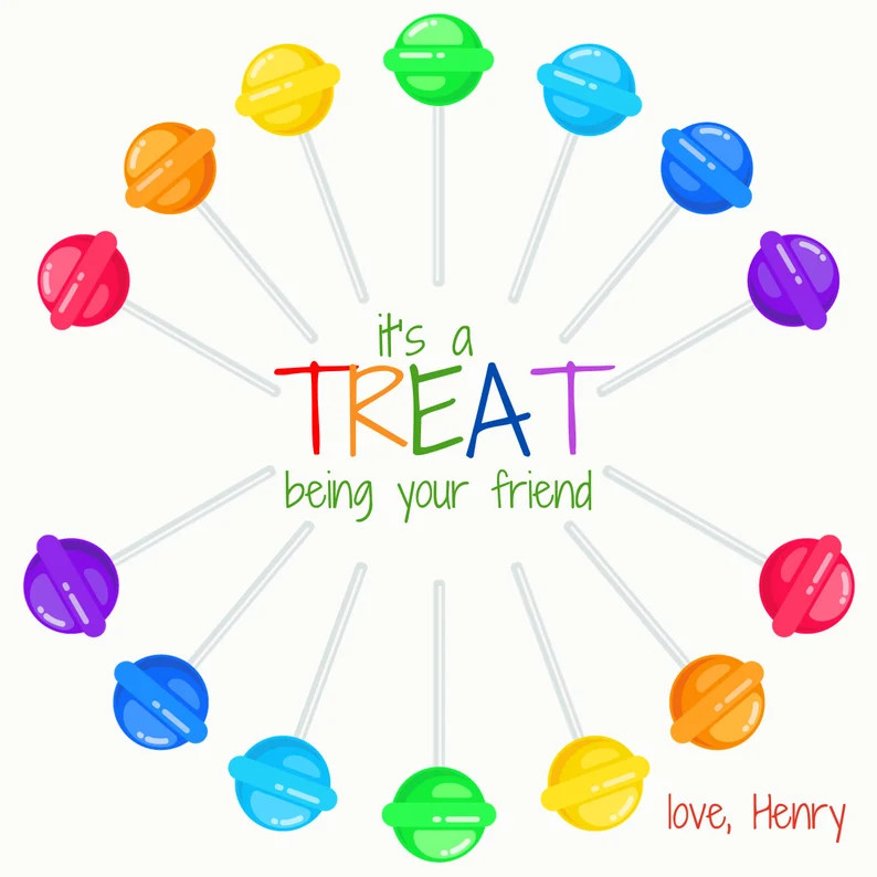 Personalized Valentine's Day Gift Tag Lollipop - Etsy | Etsy (US)