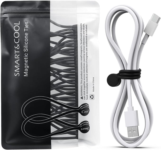 SMART&COOL Reusable Silicone Magnetic Cable Ties for Bundling and Organizing, Holding Stuff, Book... | Amazon (US)