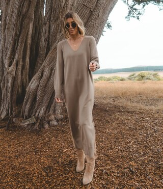 x Cella Jane Blog Long Sleeve V-Neck Sweater Maxi Dress | Dillard's