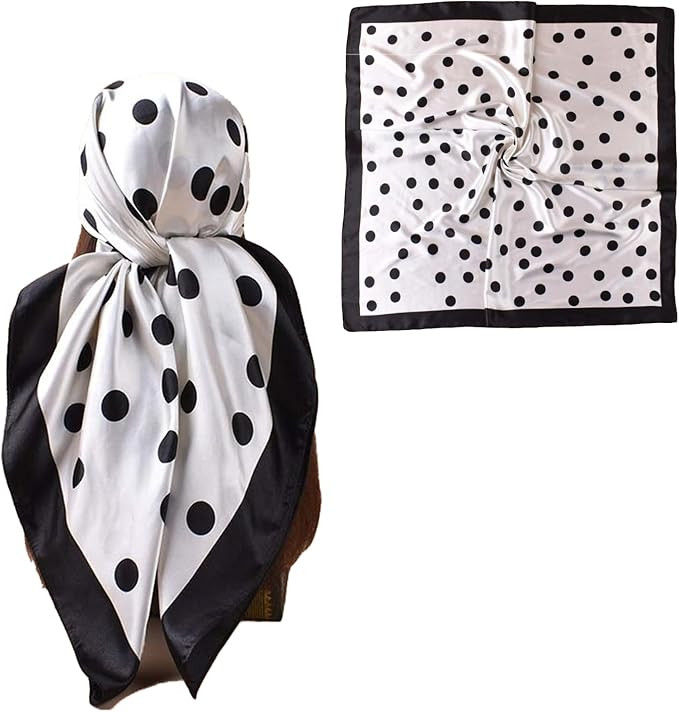 35” Satin Large Square Head Scarves-Like Silk Satin Scarf for Hair Wrapping at Night Bandana Sq... | Amazon (US)