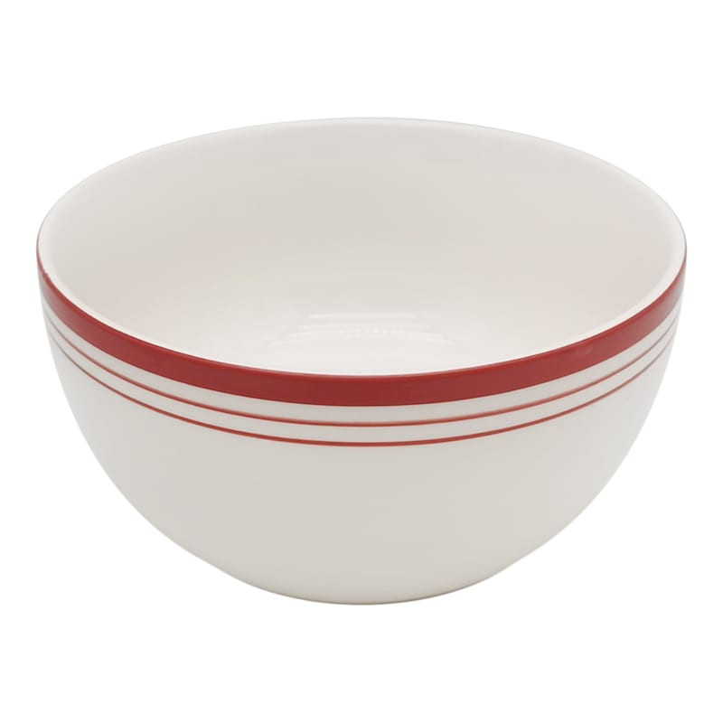 Christmas Red Rim Stoneware Bowl, 6" | At Home