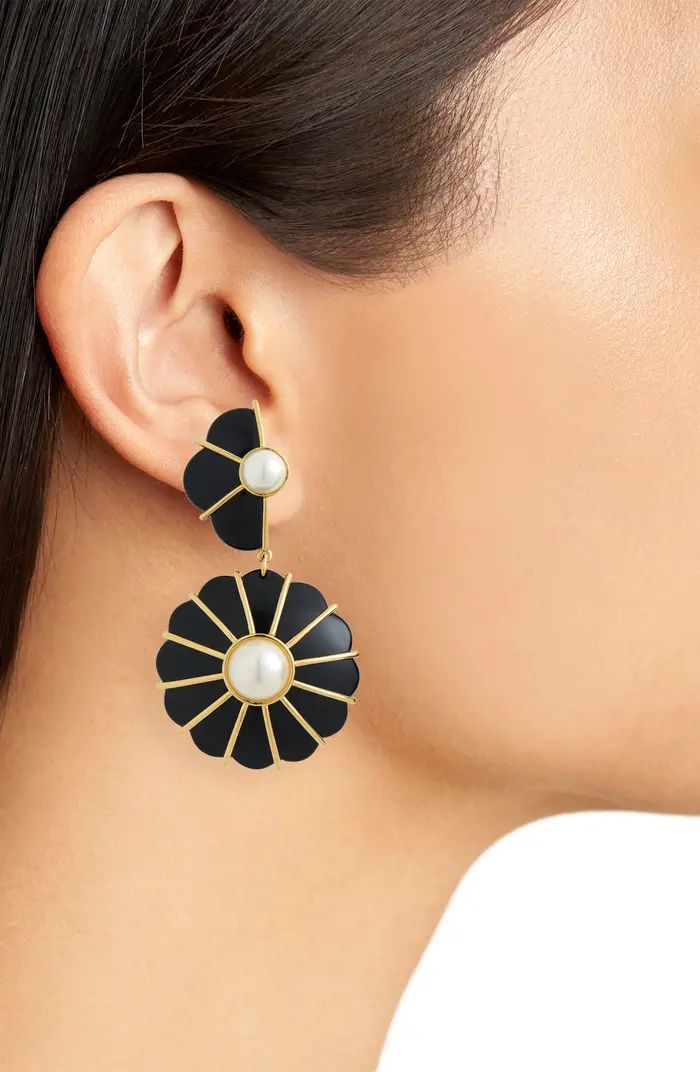 Lele Sadoughi Flower Medallion Mismatched Drop Earrings | Nordstrom | Nordstrom