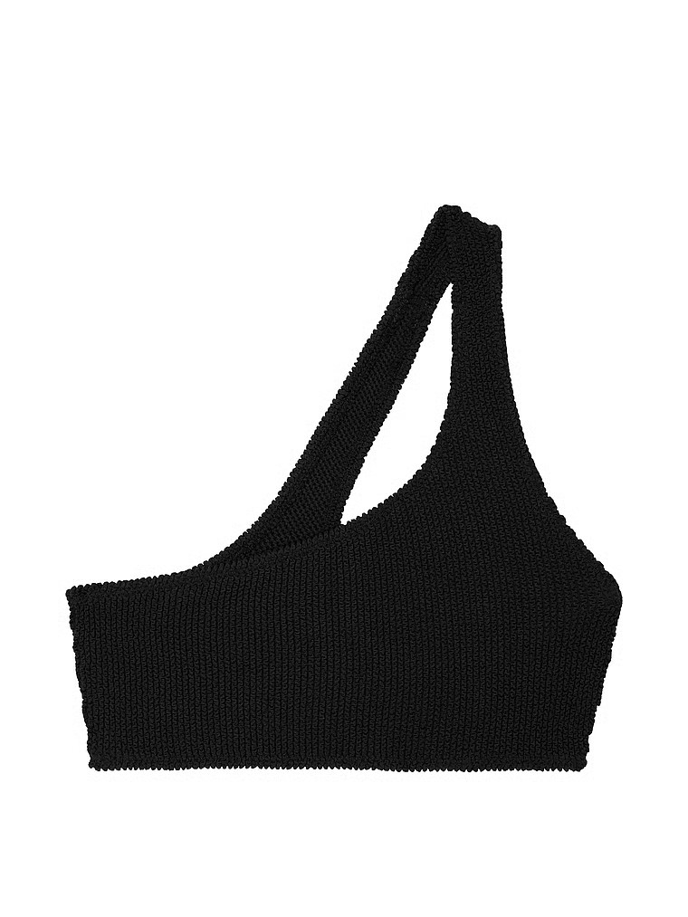 Buy Crinkle One-Shoulder Bikini Top, Black - Order Bikini Top online - Victoria's Secret | Victoria's Secret (US / CA )