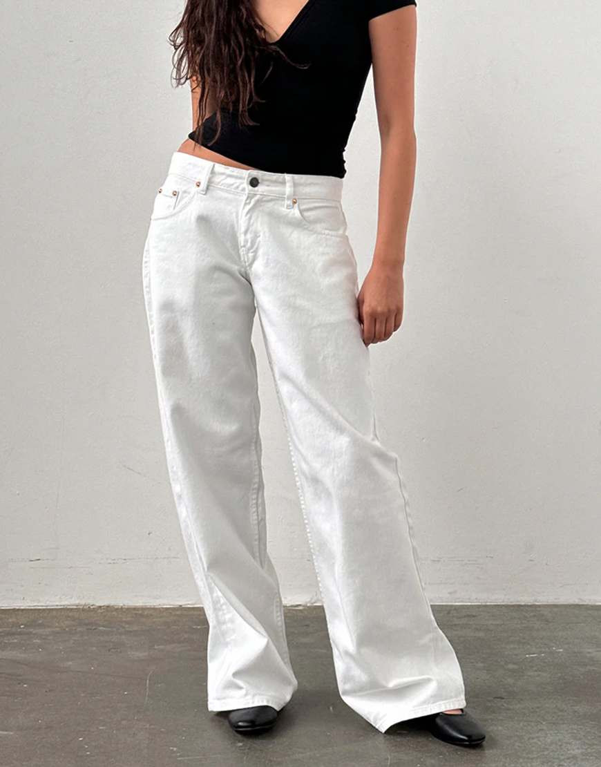Motel low rise roomy jeans in white | ASOS (Global)