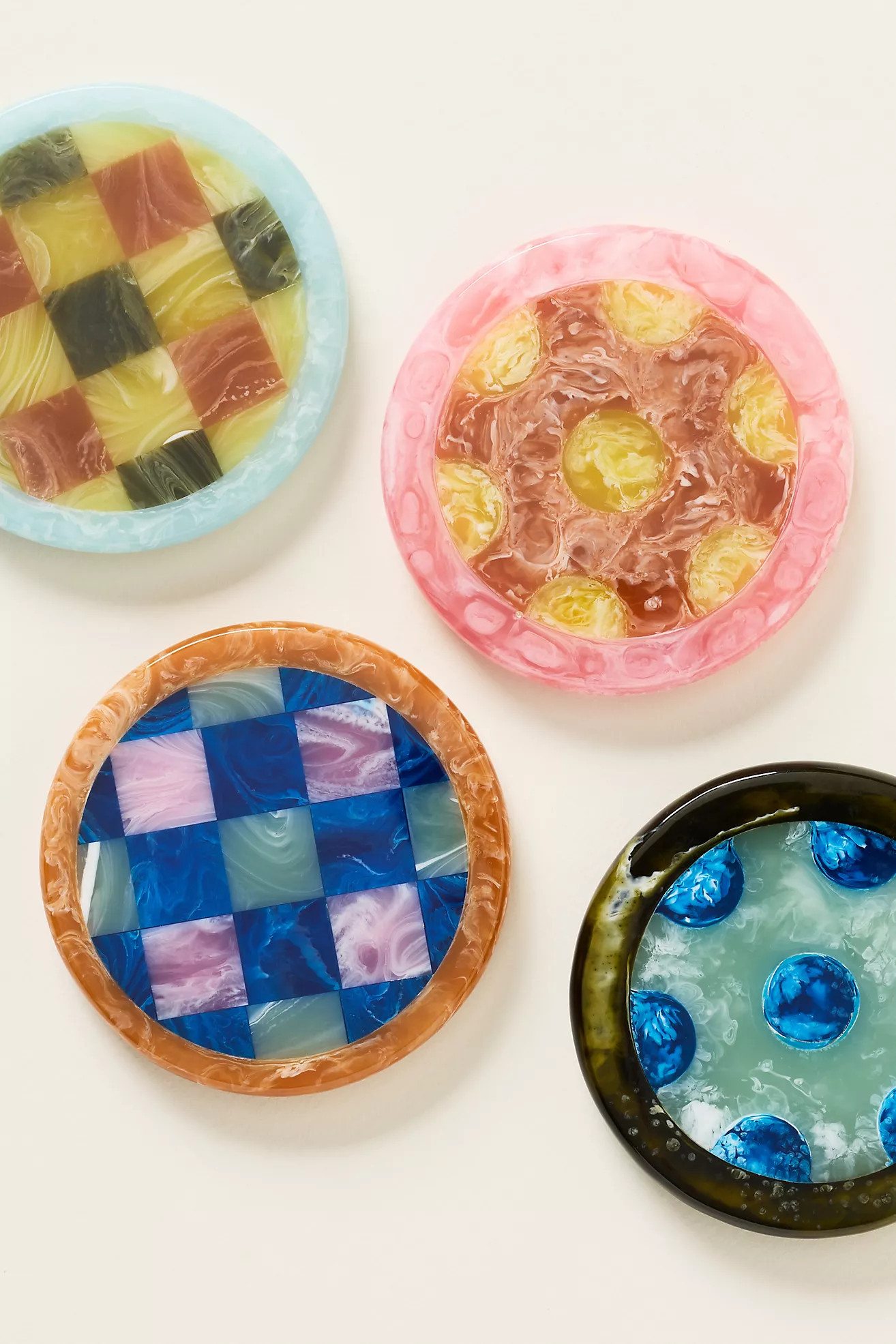 Patterened Resin Coasters, Set of 2 | Anthropologie (US)