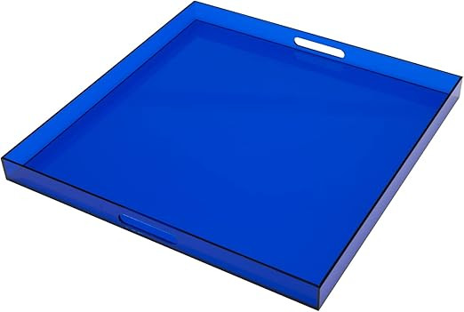 MUKEEN Oversize Extra Large Acrylic Serving Tray with Handles 24x24 Inch -Spill Proof- Decorative... | Amazon (US)