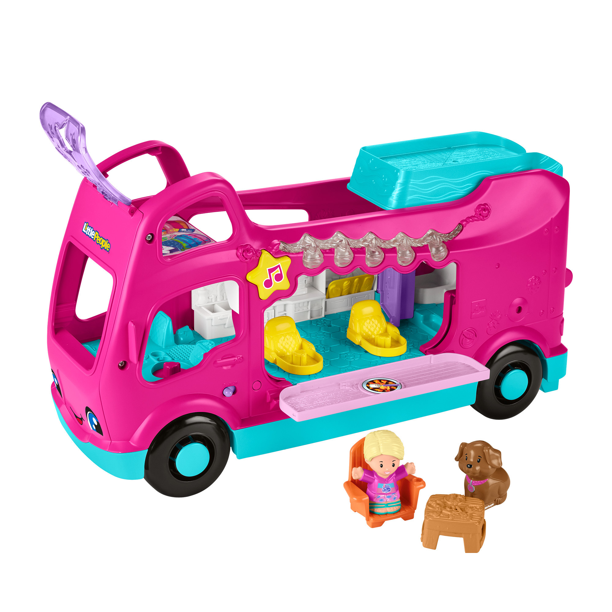 Fisher-Price Little People Barbie Little Dreamcamper RV Playset with Music Lights & 2 Figures | Walmart (US)