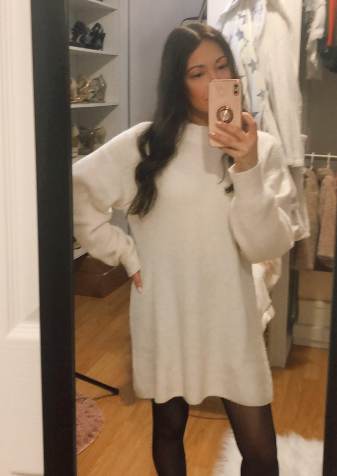 Knit Jumper Dress. Versatile and cozy! Perfect to dress up for date night or daily errands with flats. Wearing an XS. Slightly oversized! Fits TTS



#LTKSeasonal #LTKstyletip #LTKunder50