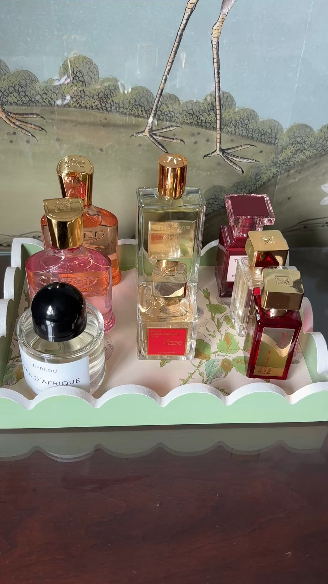 My current perfume collection 😍 Creed, Tom Ford, Byredo, Maison Kurkdjian, Mizensir.