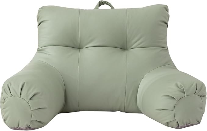 A Nice Night Faux Leather Reading Pillow for All Season,Wedge Bedrest Pillow Backrest with Arms B... | Amazon (US)