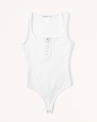 Cotton Seamless Fabric Henley Bodysuit | Abercrombie & Fitch (US)