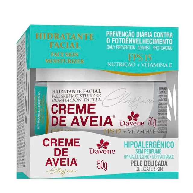 CREME HIDRATANTE AVEIA HIPOALERGêNICO FPS 15 DAVENE 50G | Drogasil BR