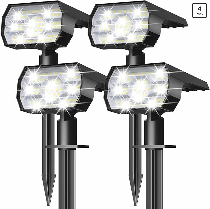 NYMPHY Solar Lights Outdoor Waterproof IP68, 56 LED 3 Lighting Modes Solar Powered Garden Yard Sp... | Amazon (US)