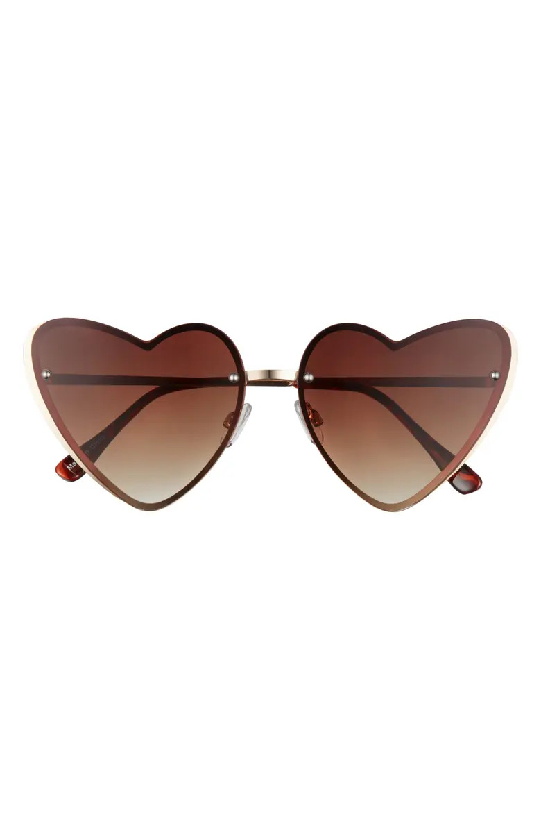 60mm Rimless Heart Sunglasses | Nordstrom