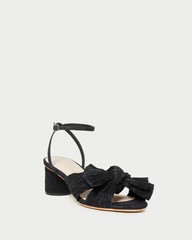 Dahlia Black Pleated Bow Heel | Loeffler Randall