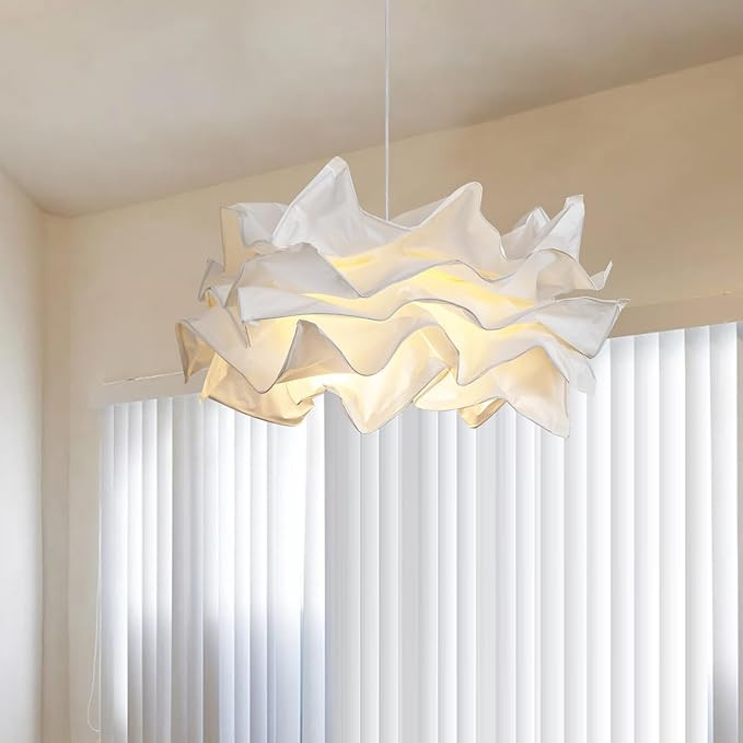 23.6inch White Paper Light Fixture Cover DIY Flower Lights Fixture for Living Room Dining Room Be... | Amazon (US)