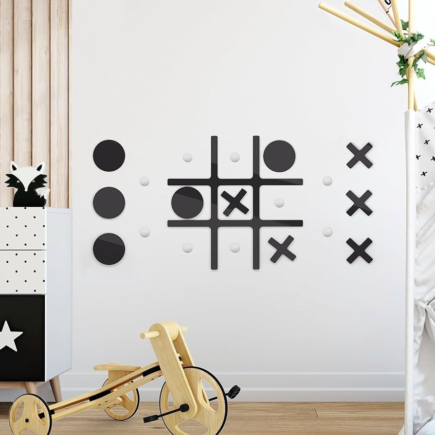 Magnetic Tic Tac Toe Game Room Wall Decor, Modern Home Wall Art for Farmhouse Living Room Bedroom... | Amazon (US)