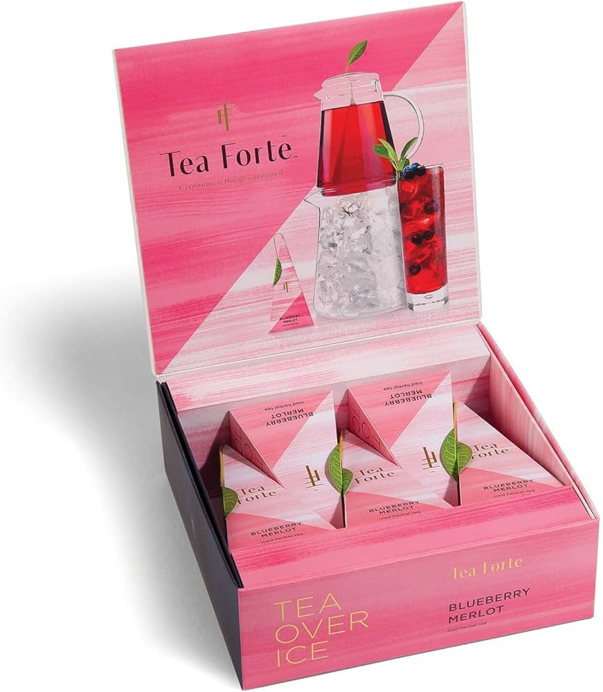 Tea Forte Tea Over Ice Blueberry Merlot Premium Organic Caffeine-Free Herbal Iced Tea Blend, 5 Co... | Amazon (US)