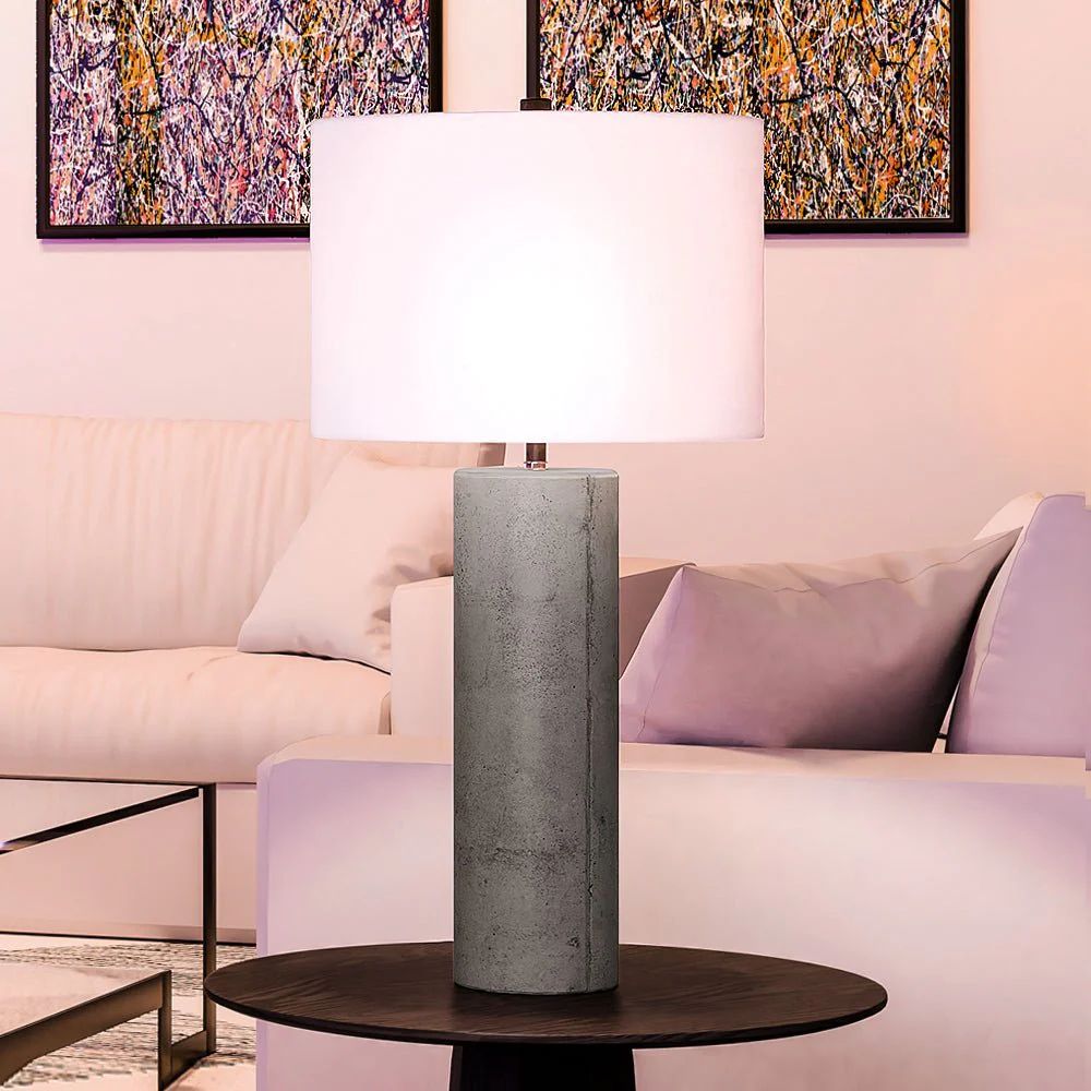 UEX7120 Modern Table Lamp 15''W x 15''D x 29.25''H, Polished Concrete Finish, Carson Collection | Urban Ambiance, Inc.