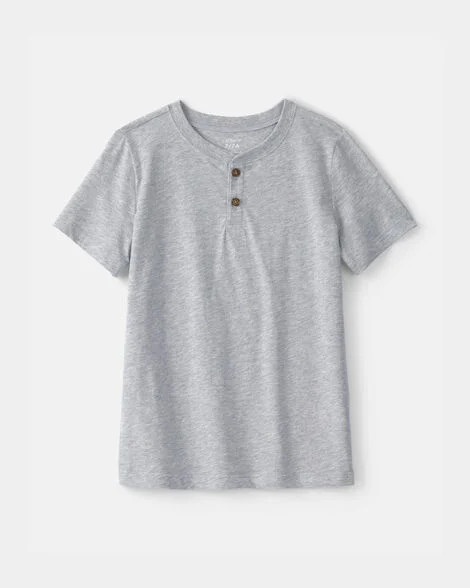 Boys Solid Henley T-Shirt - Grey | Carter's | Carter's Inc