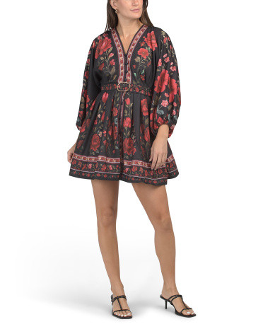 Short Sleeve Floral Mini Dress With Belt | Women | Marshalls | Marshalls