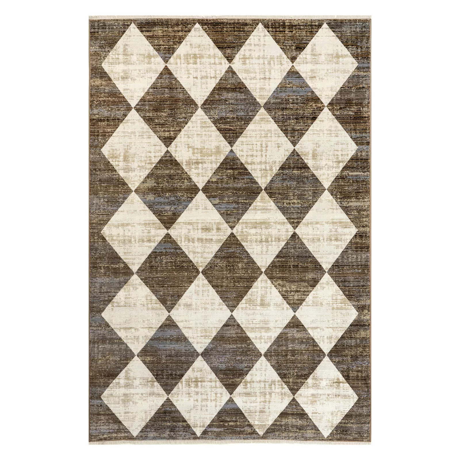 nuLOOM Meline Checkered Fringe Area Rug, Brown | Kohl's