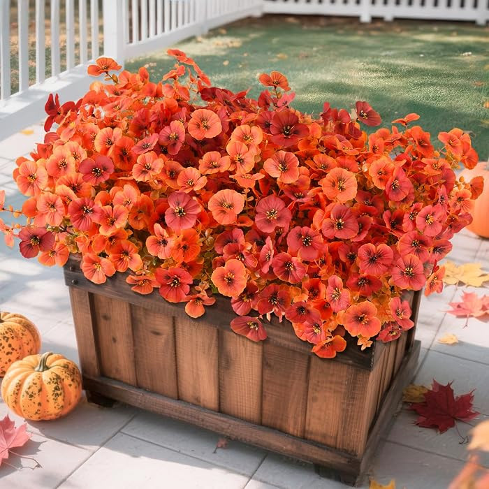 Fake Fall Flowers Artificial Pansies for Outdoors UV Resistant | Amazon (US)