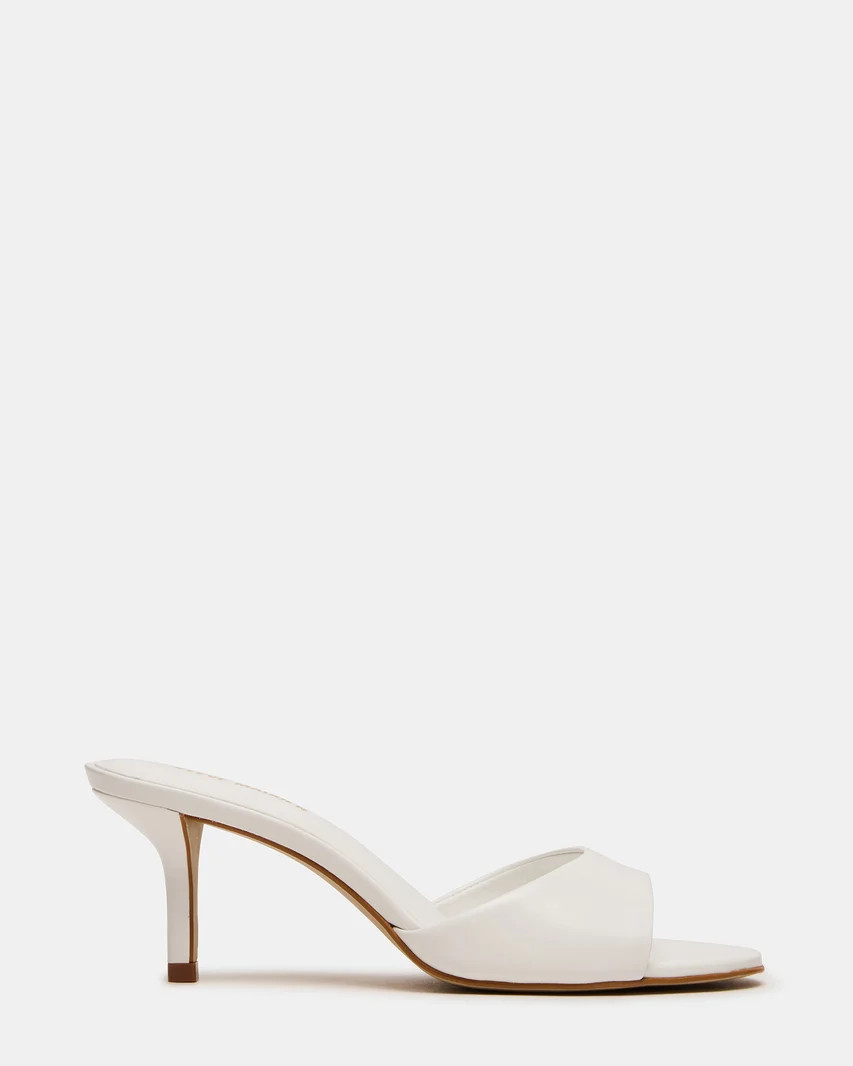 KENDRIX White Leather Mule Stiletto Women's Heel | Steve Madden (US)