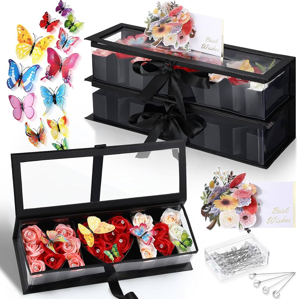 Gilprop 2 Pcs Mother's Day Flower Gift Letter Shaped Fillable Box with 2 Pcs 3D Mother's Day Card... | Amazon (US)