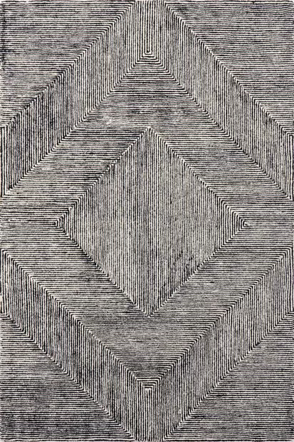 Charcoal Kayra Wool Modern 9' x 12' Area Rug | Rugs USA